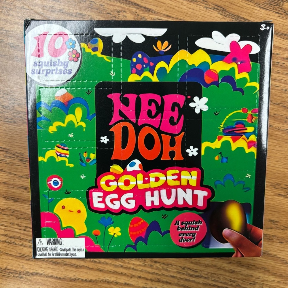 NeeDoh Golden Egg Hunt Squishy Surprise Advent Box - Green